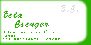 bela csenger business card